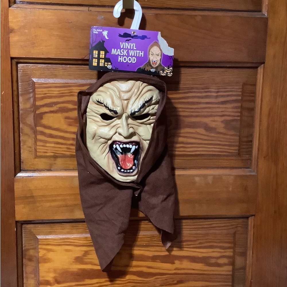 New Halloween vinyl mask with hood
